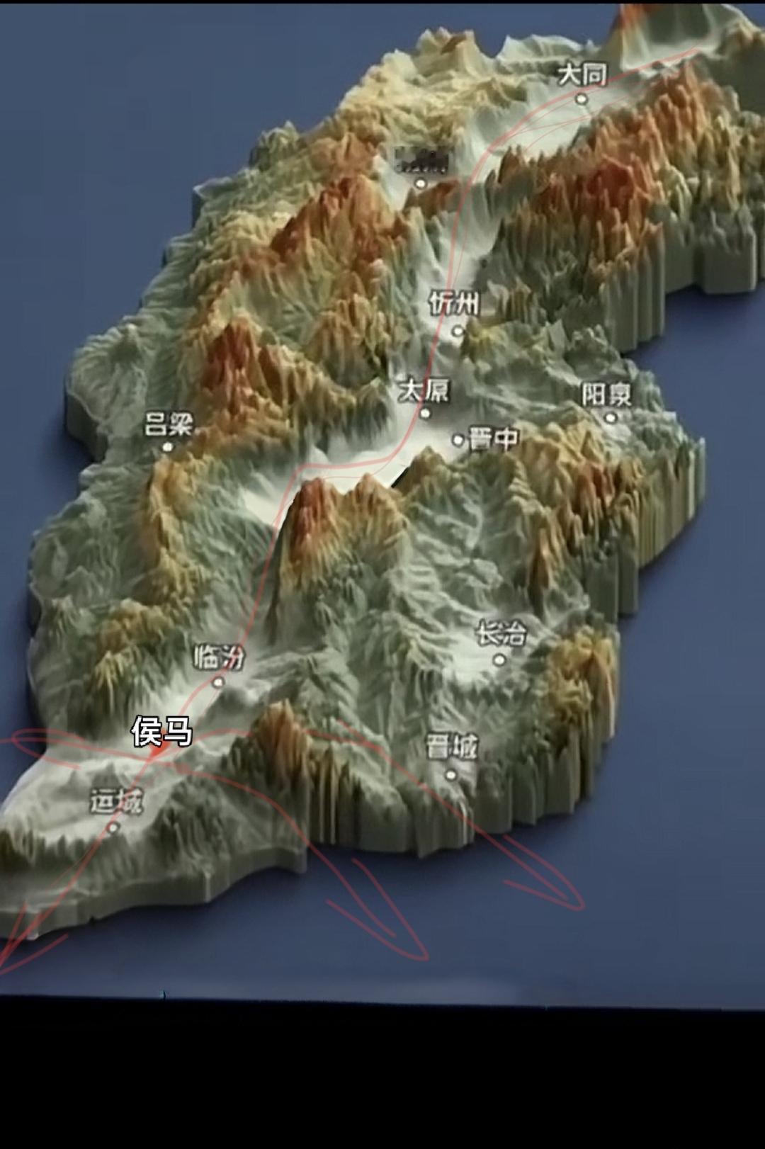 分享你的今日感悟看看这张三维地图就会明白侯马为什么会是山西省南部的交通枢纽！