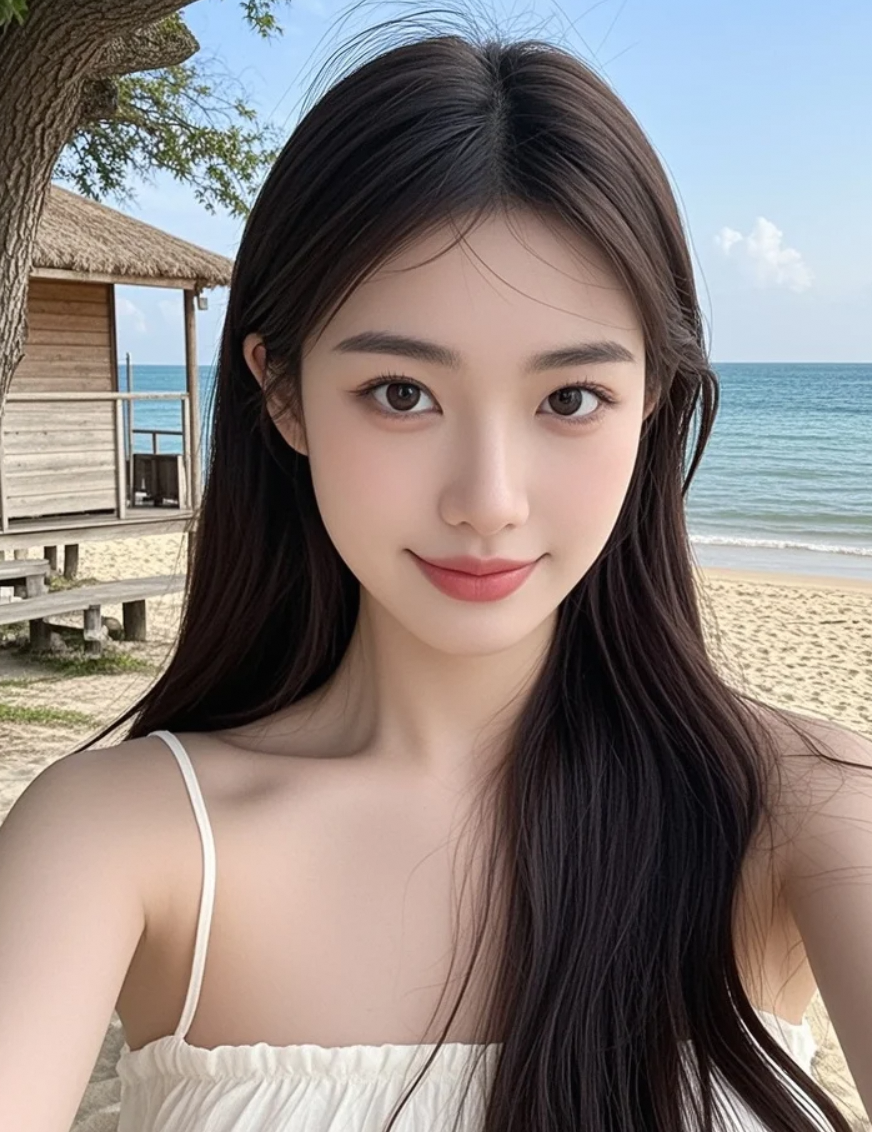 阳光吻过脸庞，我笑得像海风般温柔。