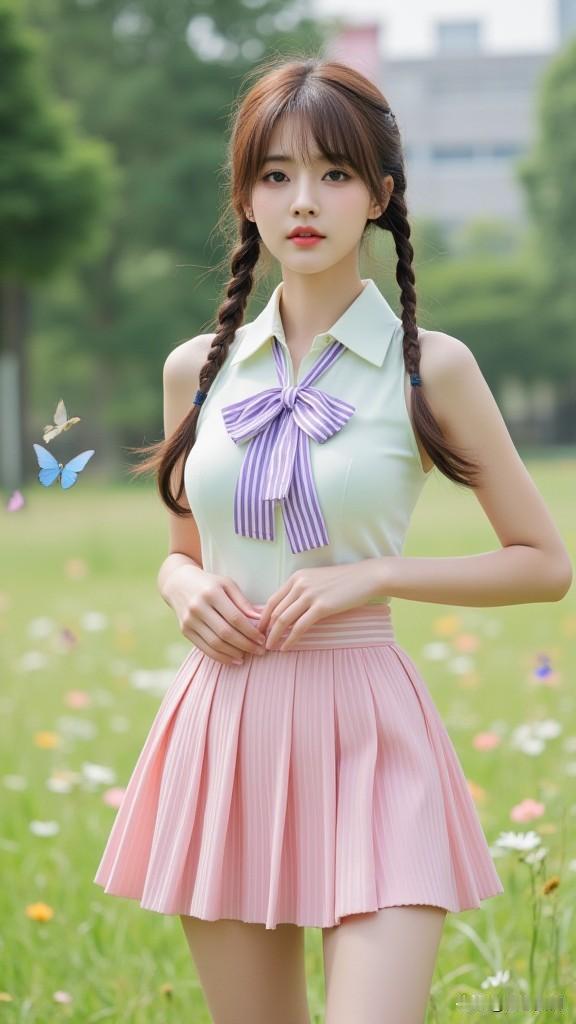 满溢少女心的粉色裙装，配上甜美蝴蝶结，春日氛围直接拉满！🌸💕粉色显嫩穿搭粉