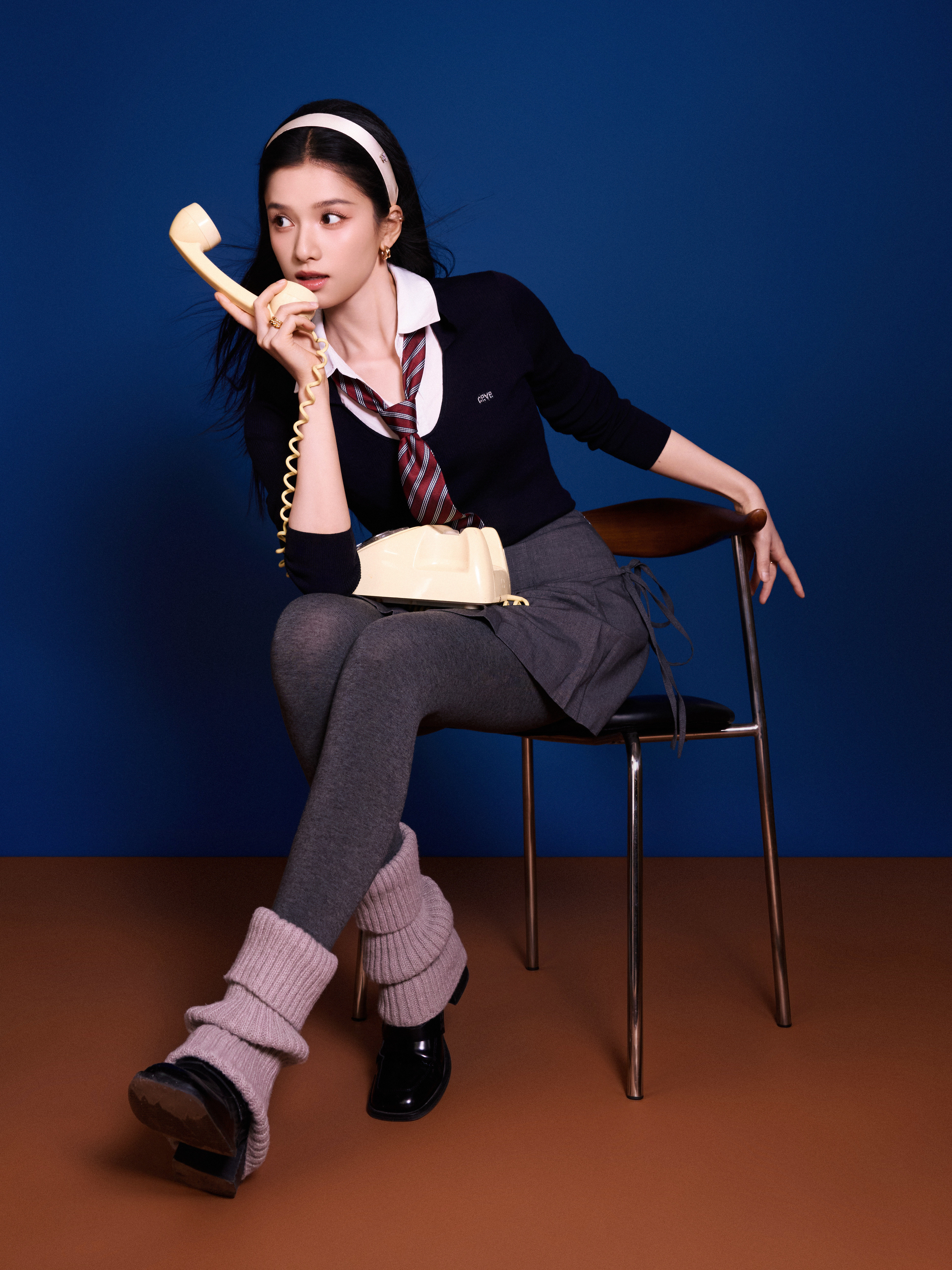张婧仪学院风穿搭​​​
