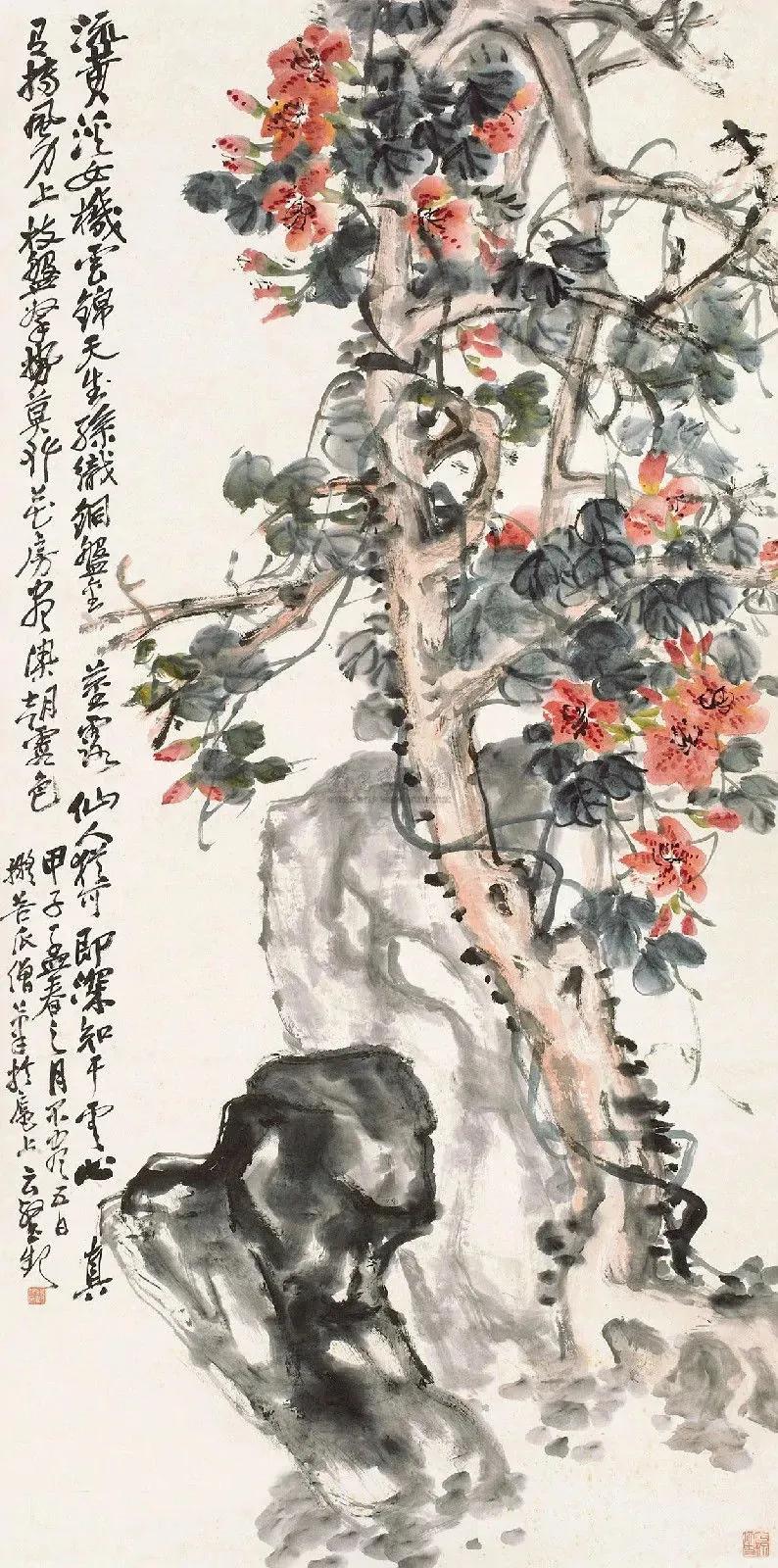 吴昌硕画派的继承人赵子云先生作品欣赏写意花鸟画分享国画