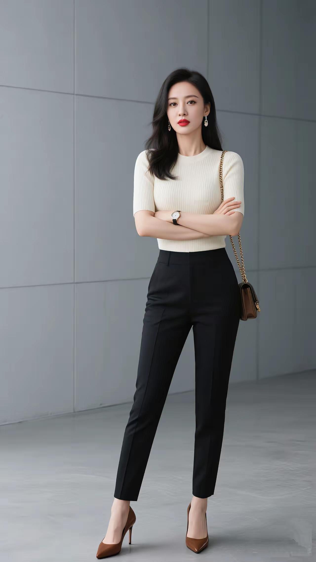 穿上高跟鞋就是黄金比例，试着脱下高跟鞋将变得矮挫胖。