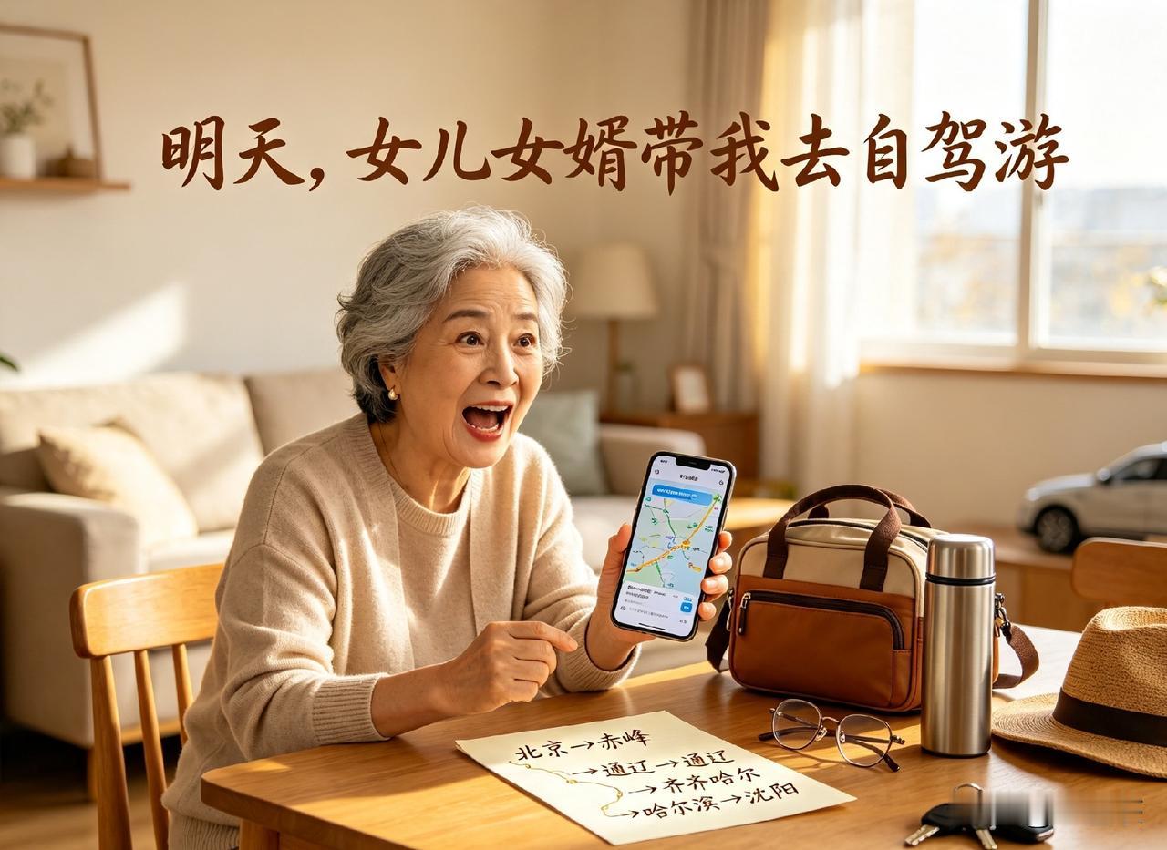 中午女儿女婿发来微信，说明天下午接我去他们家，周六一大早开车带我去旅游。我一