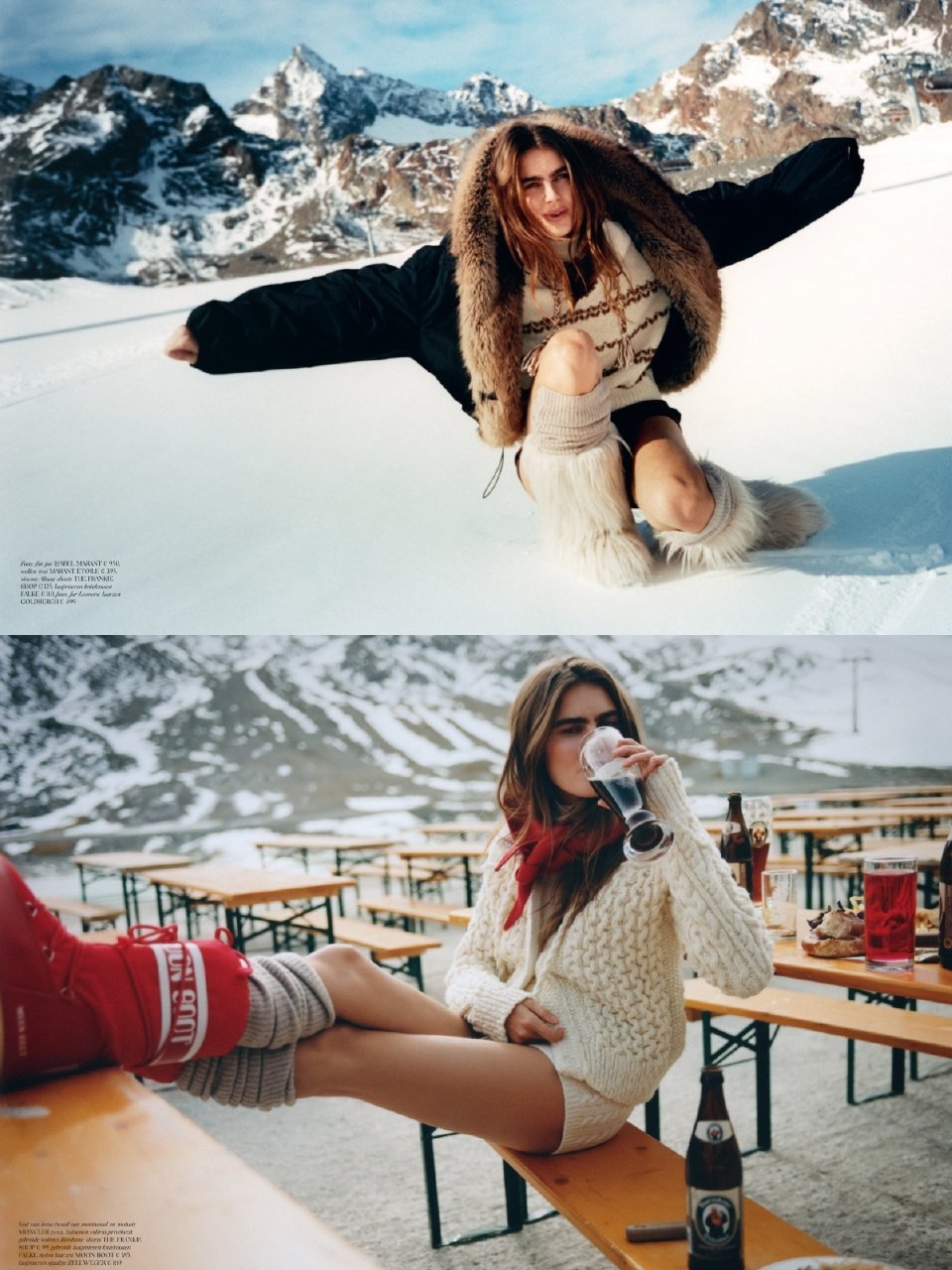 荷兰版《VOGUE》26开年刊雪季时装大片摄影JorinKoers模特Mia