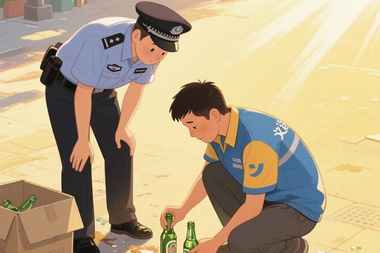 这位快递小哥火了全网都为他点赞快递小哥在送啤酒的过程中不小心与另一辆摩托车