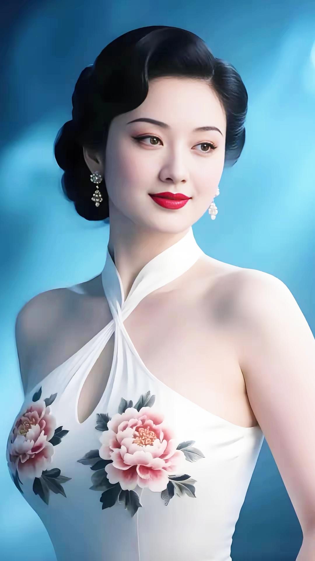 复古优雅，红唇白裙，韵味十足！💄👗💃