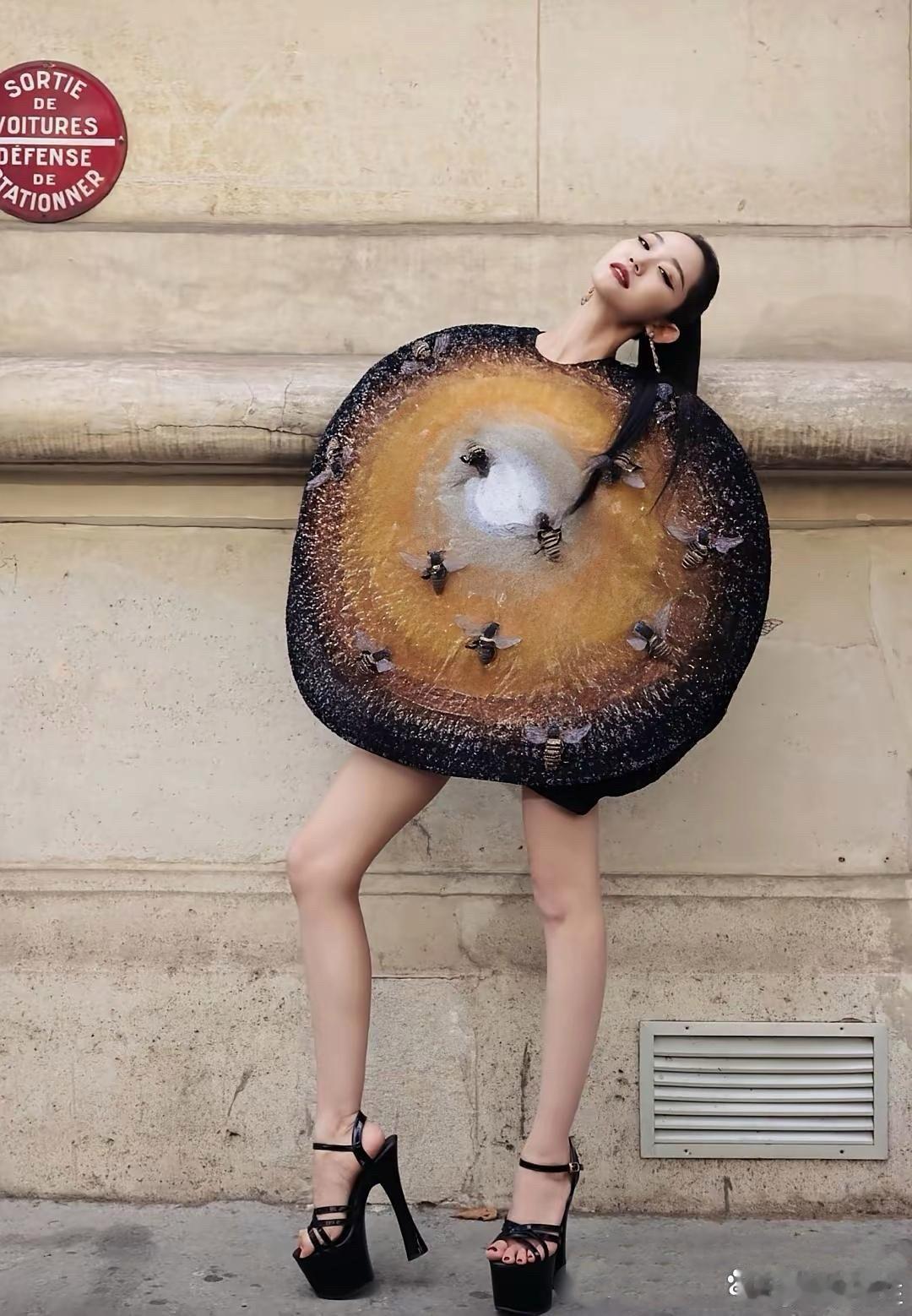 我是真的真的欣赏不来万千惠的戛纳战袍，远远望过去就像一张摊糊的大饼，上面还有几只