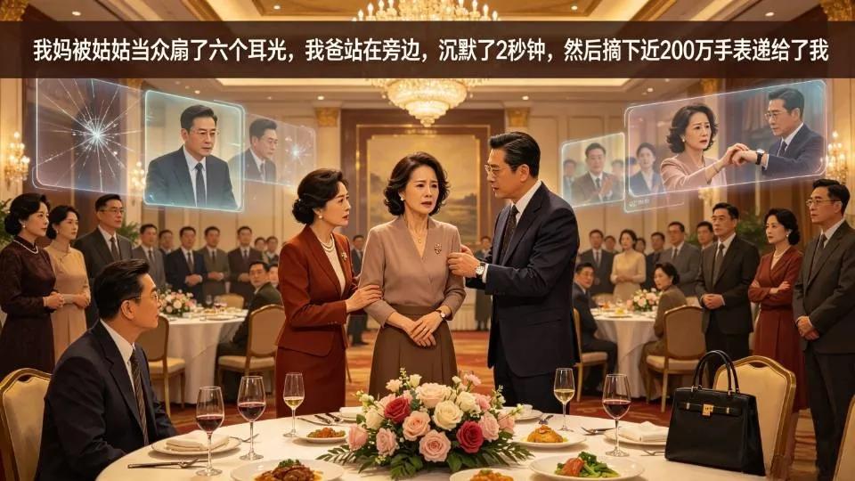 客厅里的耳光客厅石英钟指向下午三点十七分。我妈左脸肿着，五个指印从颧骨蔓延