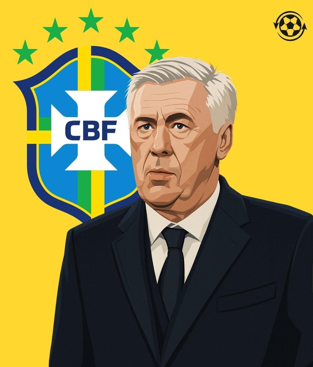 号外号外巴西足球新闻一：巴西足协正就与安切洛蒂续约至2