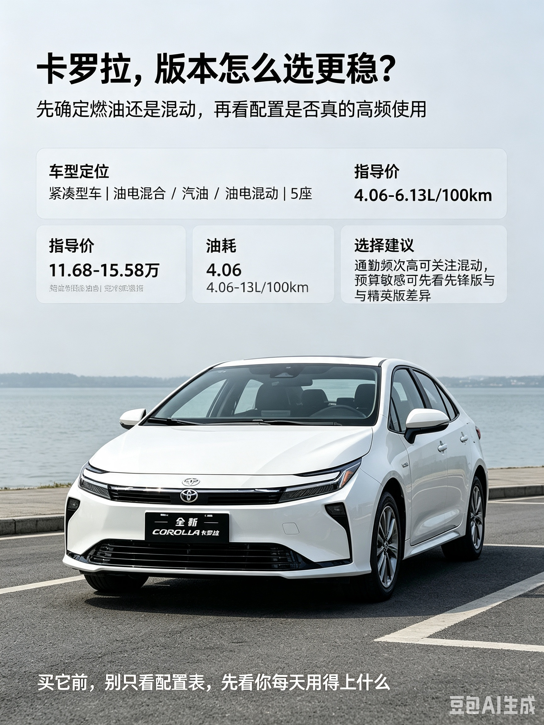 日系三大妈之一的卡罗拉，丰田经典紧凑车，结实耐用，小毛病少，就是省，适合普通家庭使用，经济性很不错。