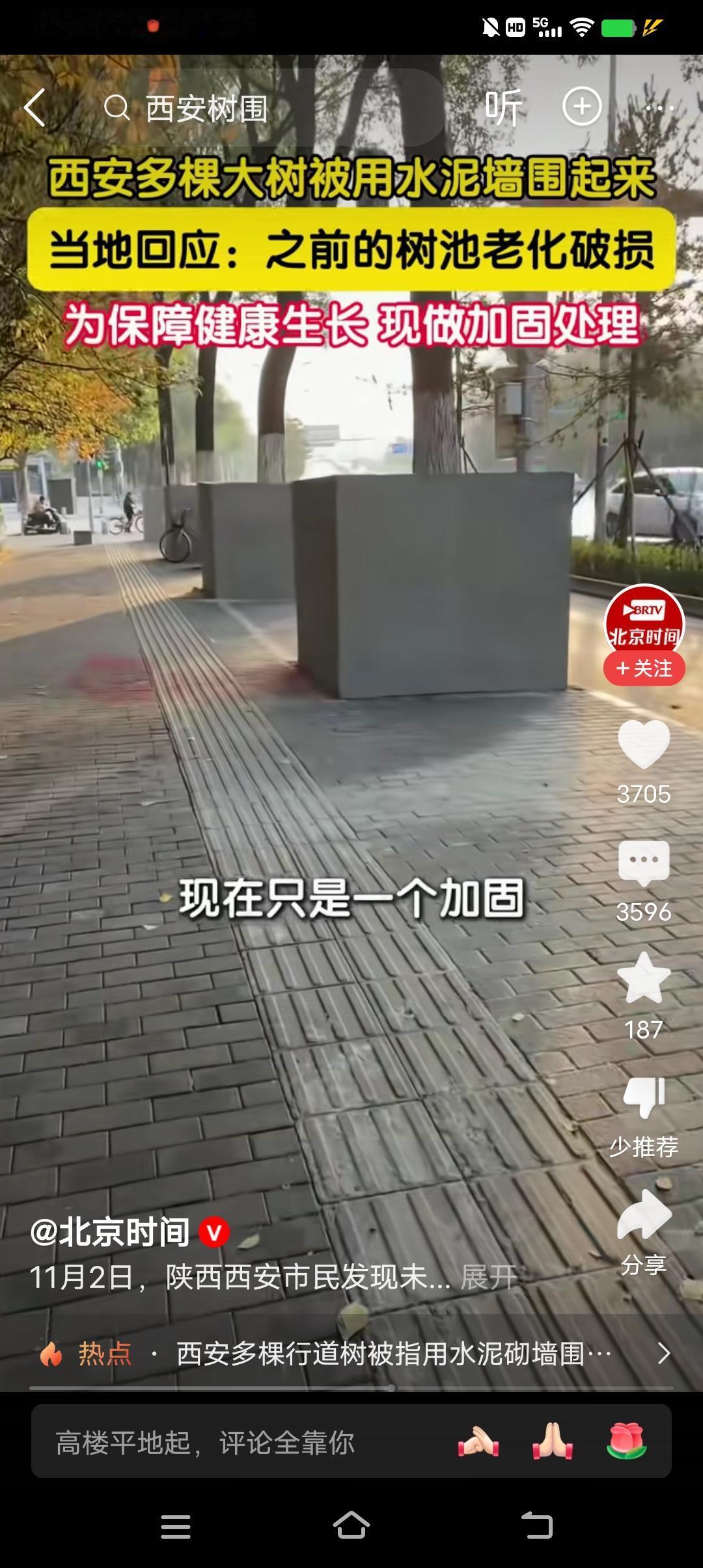 这得多大的脑洞，能想出这样的办法，用水泥墙围树，简直太恐怖了。这让全世界的人怎么