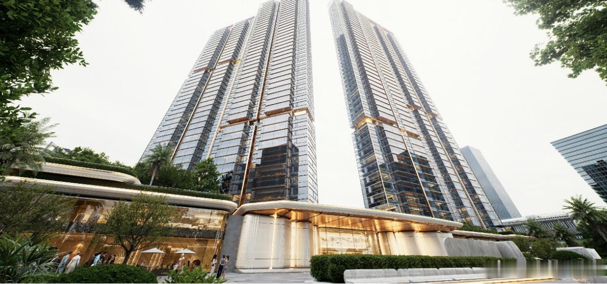 珠江·金融城·颐德公馆，准确的说是金融城核心区豪宅，位置极佳，但因为不是第一排，