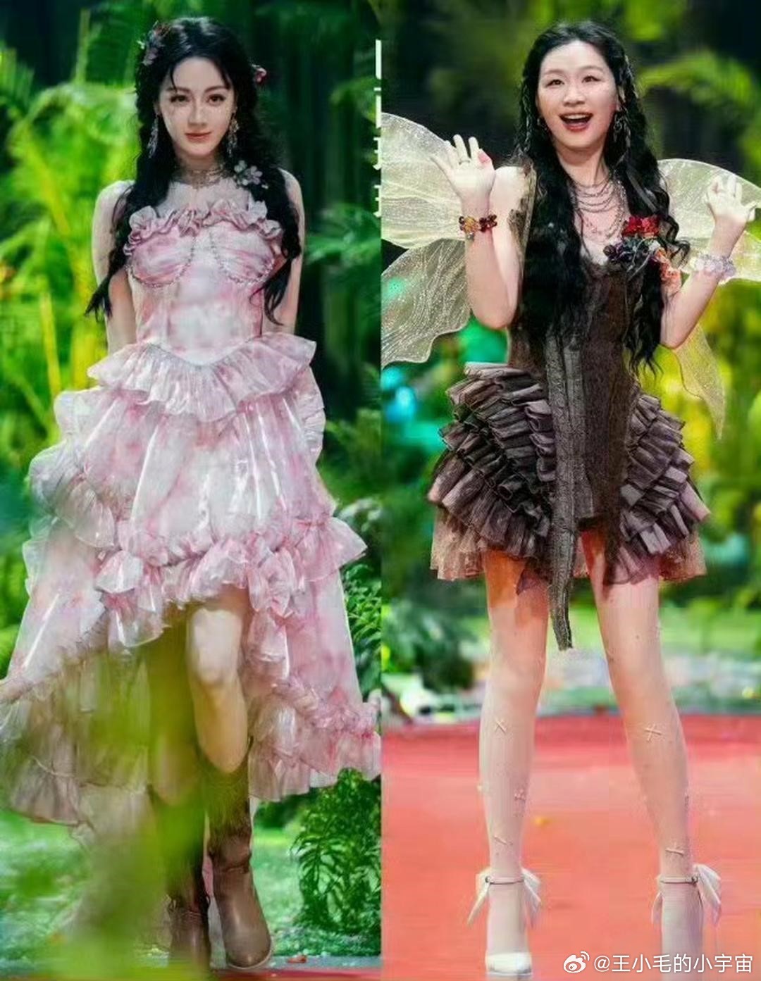 迪丽热巴和金婧是不是穿错鞋子了[捂脸哭][捂脸哭]感觉两个人换一下反而会更好。