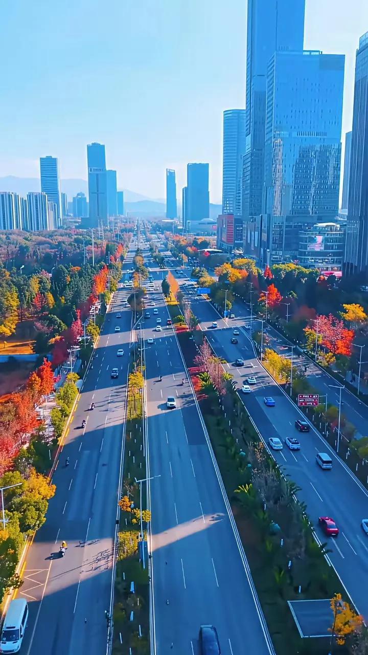 这应该算是最能代表昆明一条路了吧！五彩斑斓的呈贡彩云南路，名字也是，说实话，呈贡