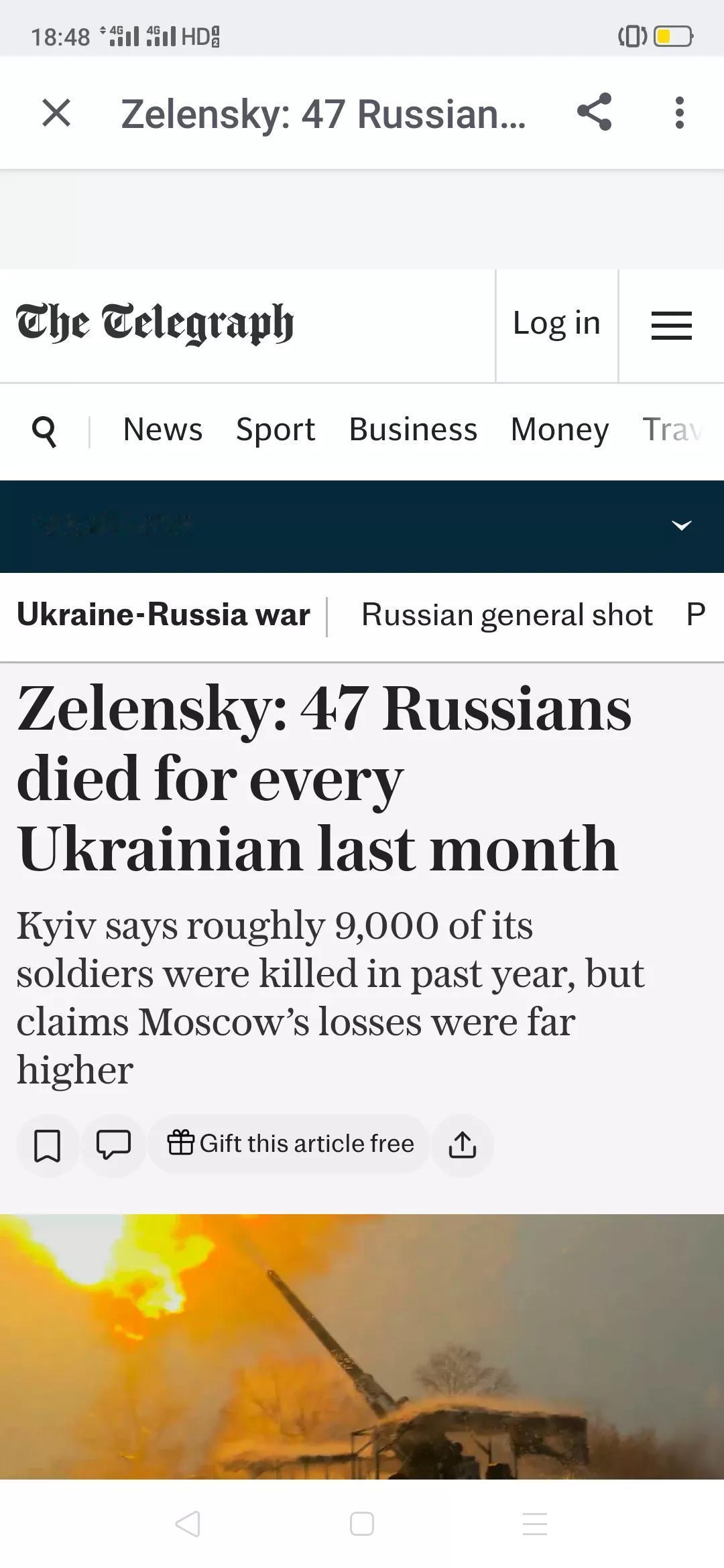 [英国《每日电讯报》说俄乌士兵战死比率近期达到47:1！]《每日电讯报》说，在