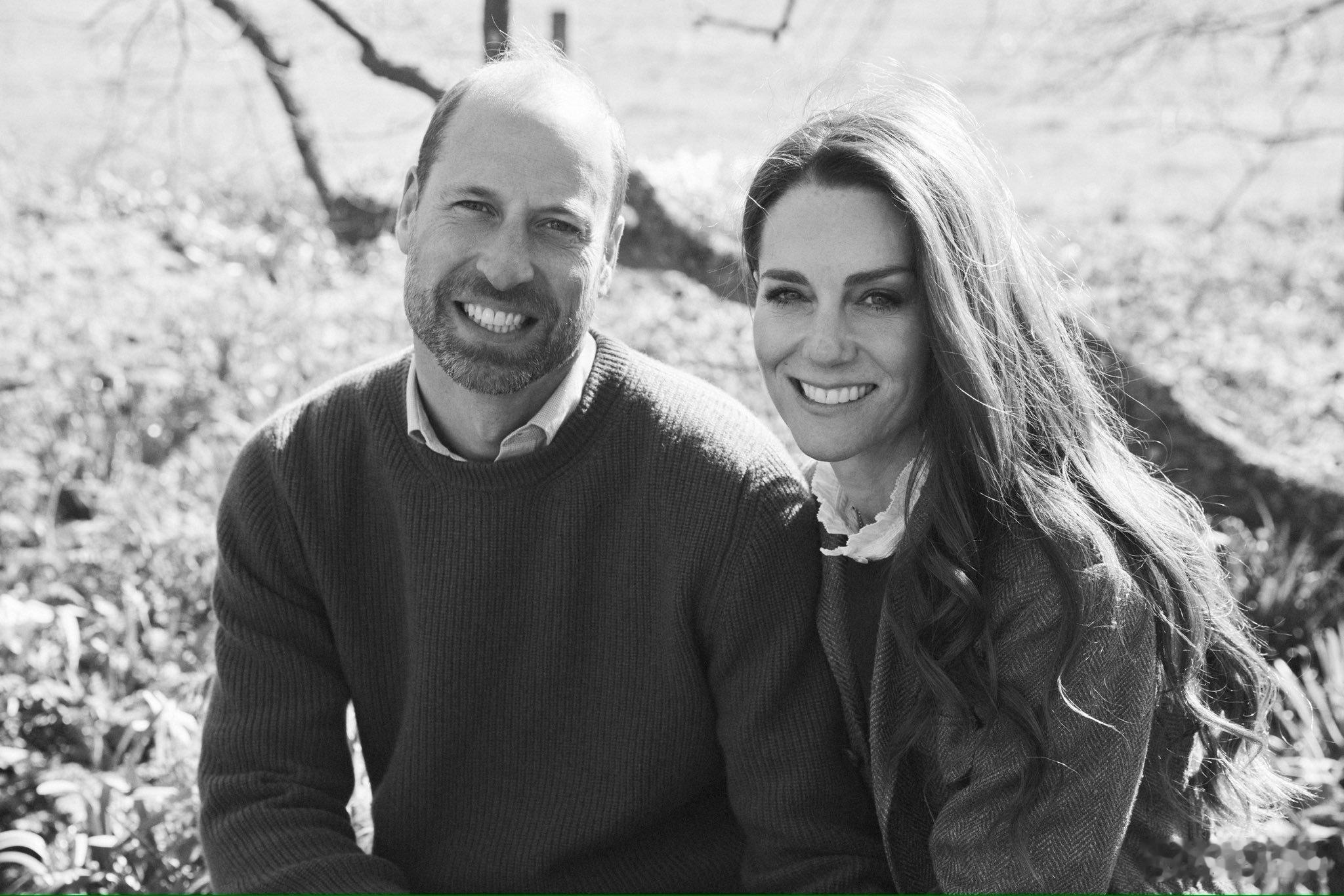 英国王室🇬🇧2月14日，威尔士亲王夫妇和苏塞克斯公爵夫妇分别发布情人节照片