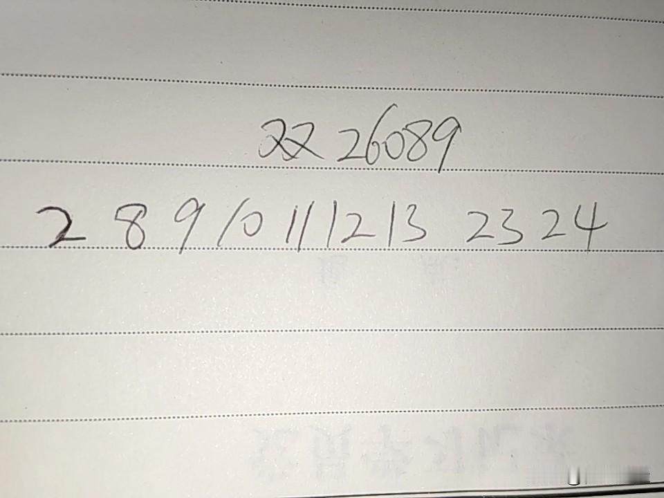 双色球26089期排码02、08、09、10、11、12、13、23、24上