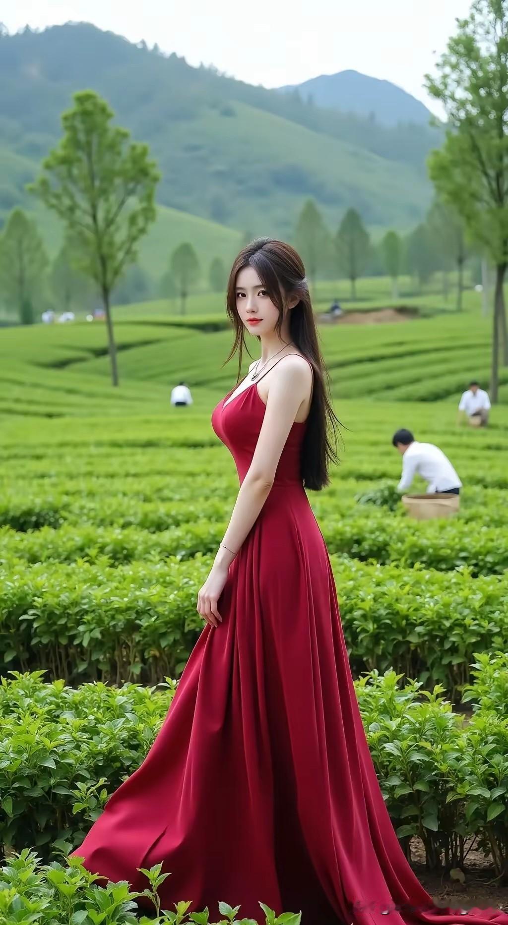 万绿丛中一点红，这样的红裙艺术写真太震撼了，你想体验吗？红底氛围感写真