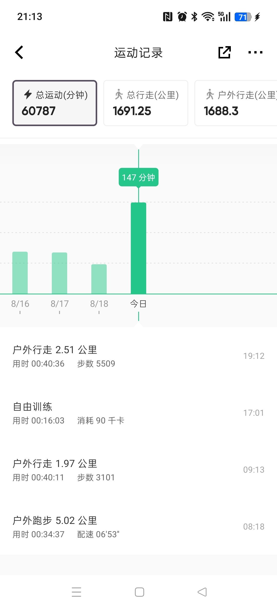 坚持运动打卡跑步🏃🏻♀️+散步🚶🏻♀️+一点点🤏🏻小哑铃（2kg）还