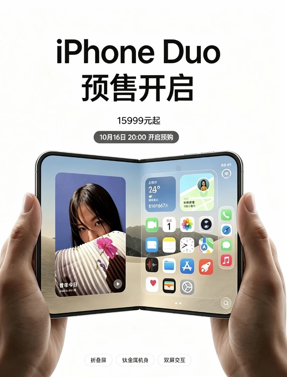✨苹果折叠iPhoneDuo预售开启！