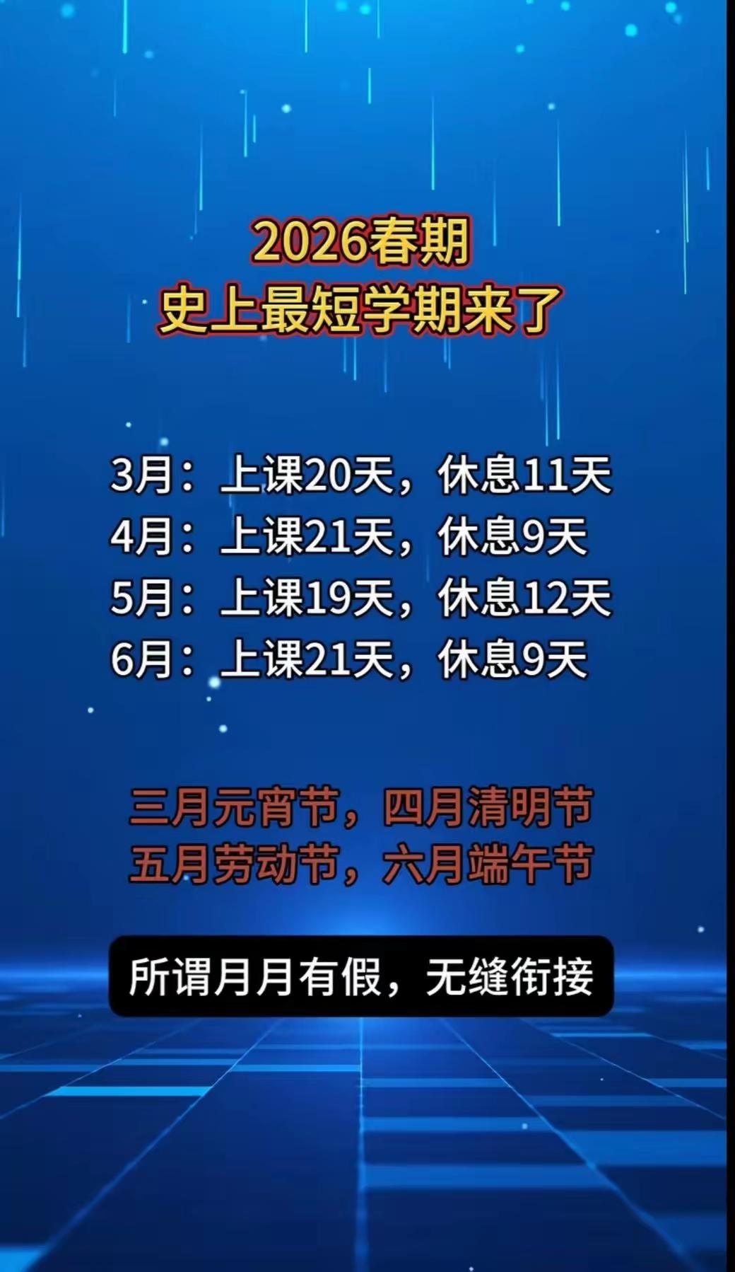 孩子们的春天来了，真的来了，看看春节后这一学期的安排吧，他们心里一定会乐开了花，