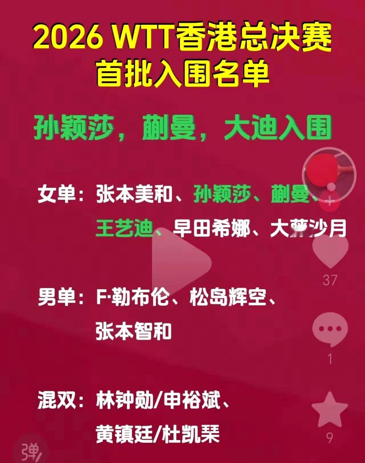 好多球迷都在那掰扯这事儿，孙颖莎也缺了好几站，凭啥她就能进香港总决赛？王曼昱最