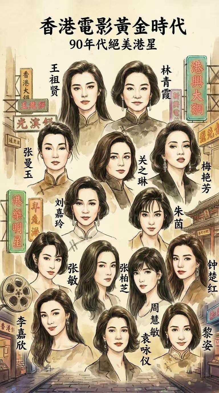 90年代的港星女神简直是神仙打架！我最爱林青霞。她1954年出生，1973年主演
