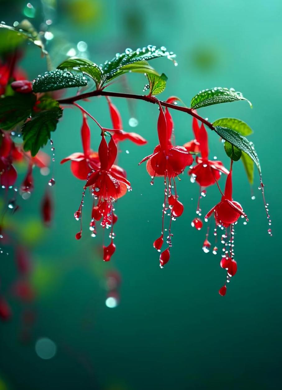 上联：红花簇簇飞作泪下联：绿柳飘飘写成诗