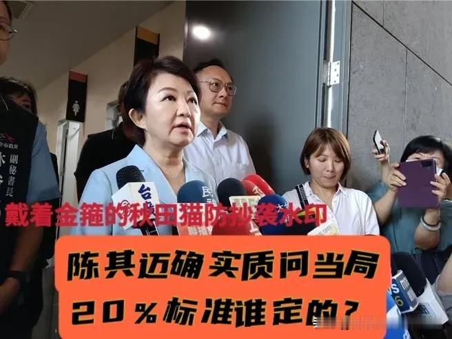 卢秀燕再次证实蒋万安转述：陈其迈当时确实发飙，怒问“20%标准谁定的”。卢秀燕直