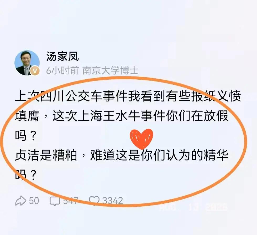 全网没人能想到，数十家权威主流媒体，被汤家凤寥寥几句质问怼到集体沉默、无人回应。