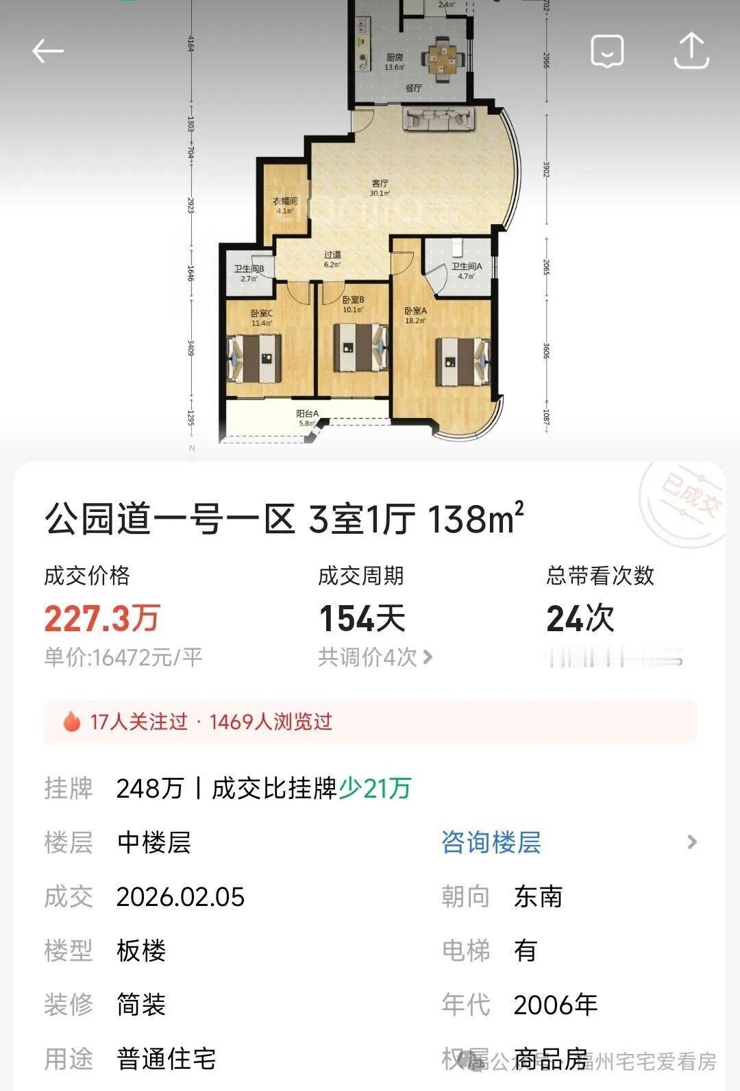 降至1.6万/㎡！福州金山一楼盘房价跌近“腰斩”？😯近日，有网友发现位