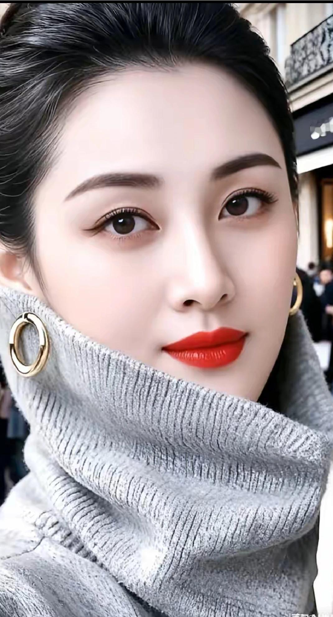 疑是仙女降凡尘，貌美如花像玉人。