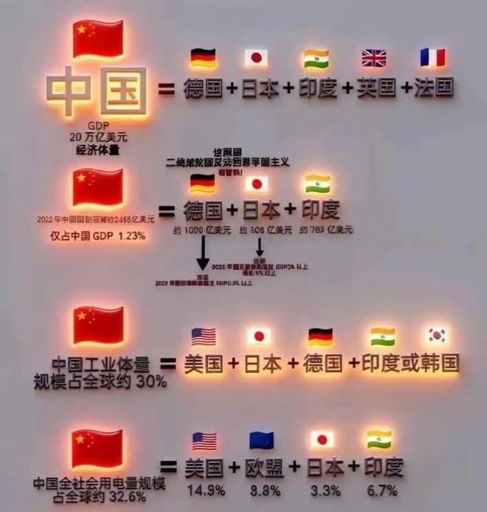 纸面数据上，美国GDP约30万亿美元，中国GDP约20万亿美元，后者还不到前者七