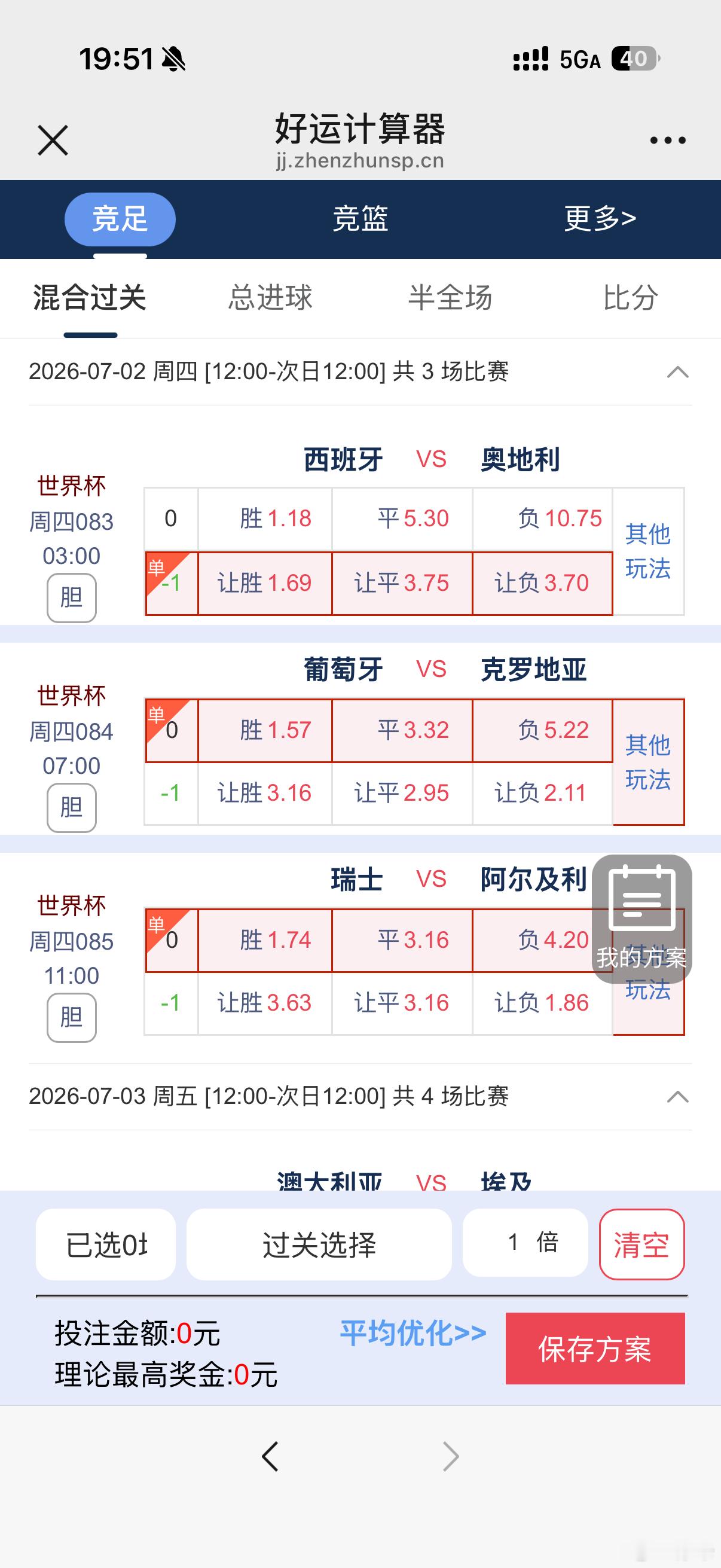 今晚我下注西班牙让一球赢奥地利，葡萄牙平克罗地亚，瑞士赢阿尔及利亚，稳不稳？