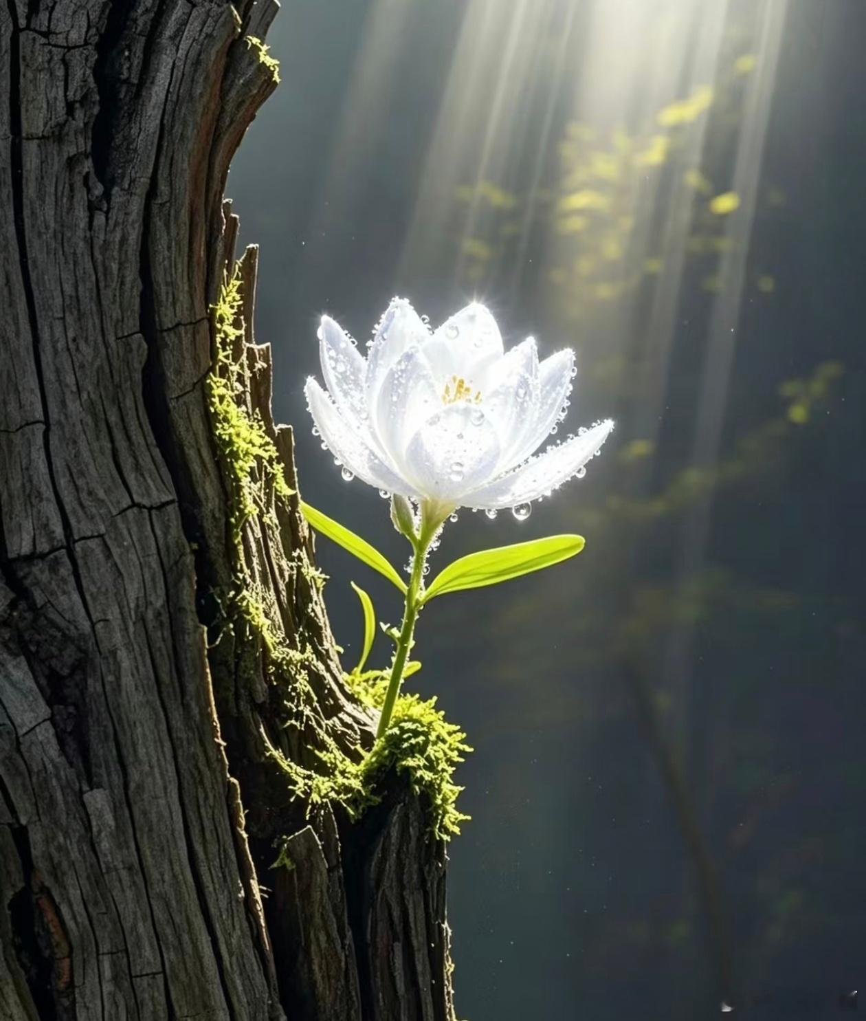 只要你不放弃自己，任何困难都不会打倒你，所有的磨难也都是来成就你的。就像这朵花，