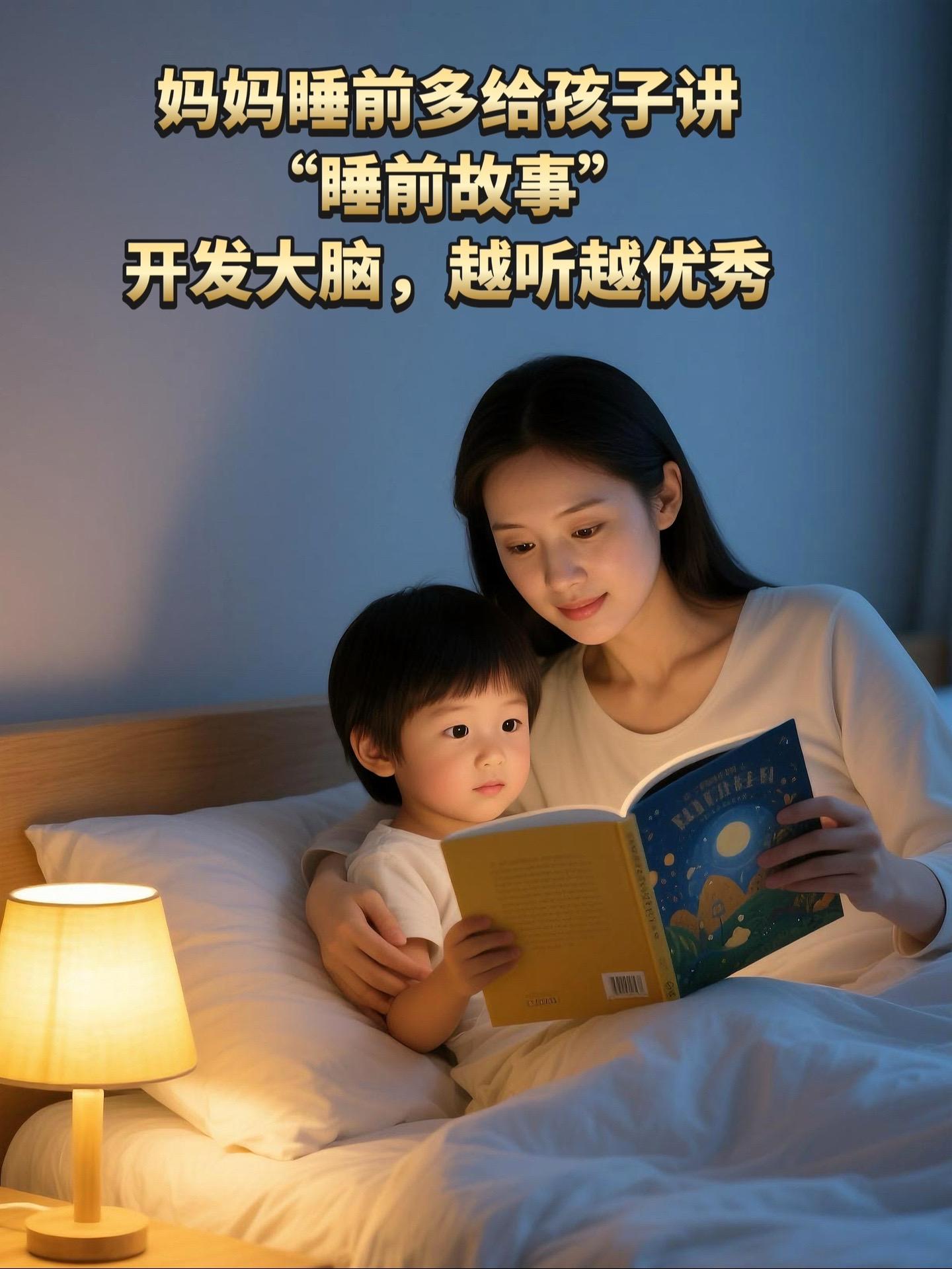 睡前多陪孩子读睡前故事，不仅可以增进亲子关系，还可以提高语言，表达能力...