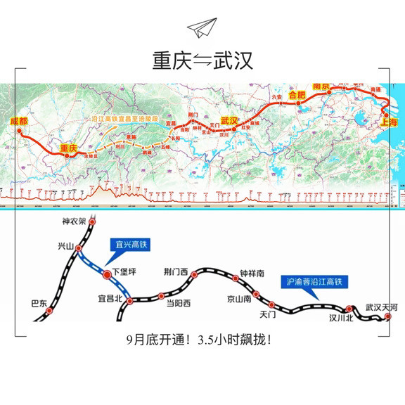 重庆⇌武汉3.5小时，月底开通！