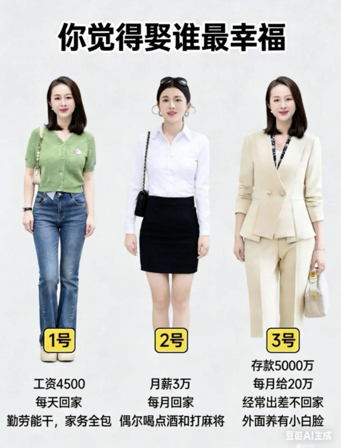 这三种情况，你觉得娶谁最幸福？