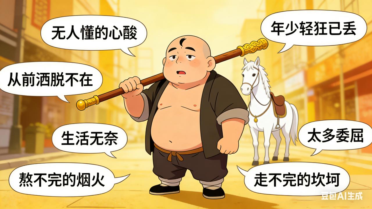 当男人老了的样子有悟空的责任，却没了本领有八戒的身材，却没了开心有沙僧