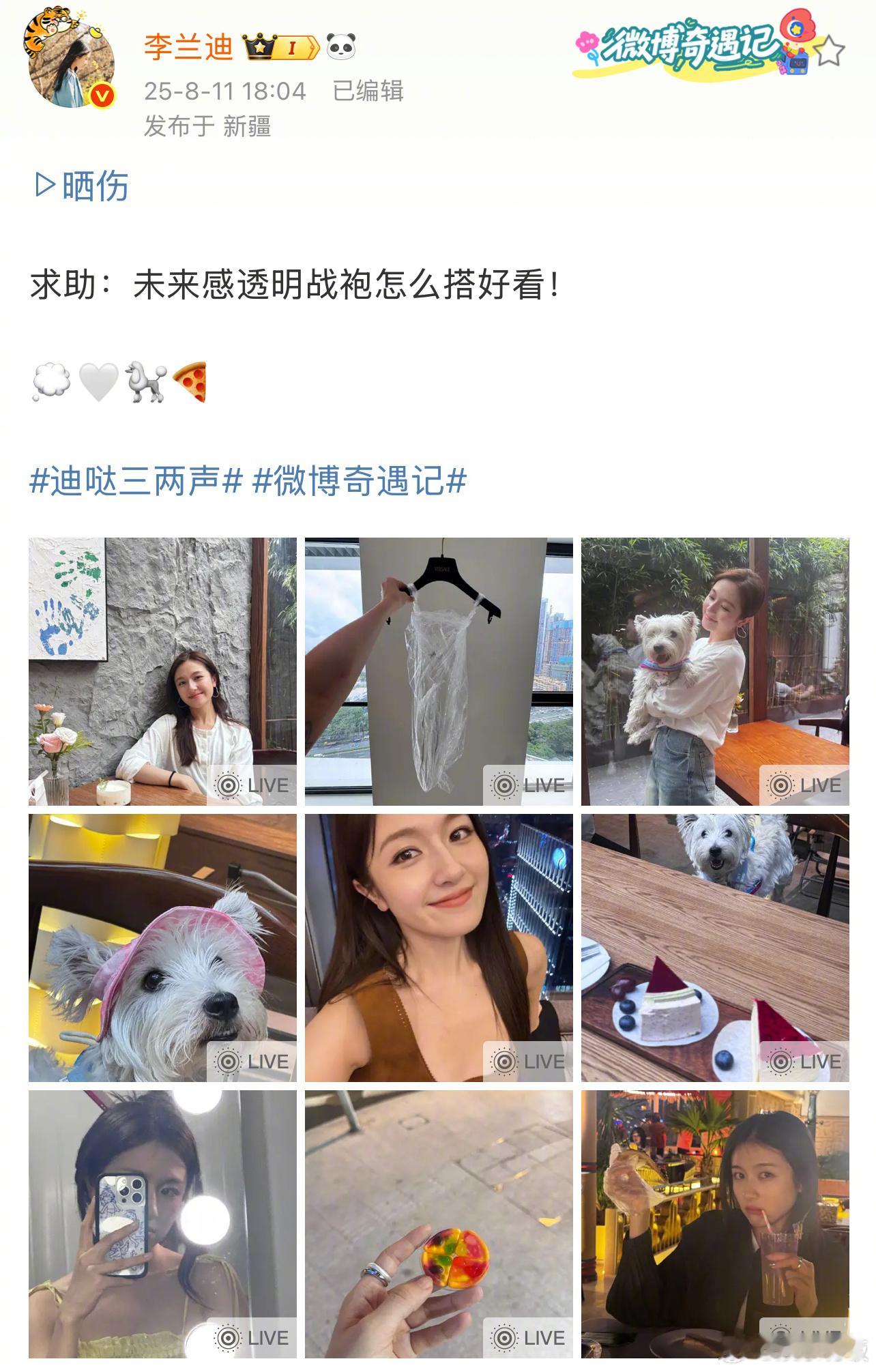 李兰迪的战袍含塑料量百分百李兰迪用梳子簪发谁来懂一下的未来感透明战袍[doge