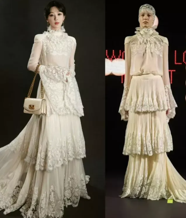 杨紫穿高定礼服走红毯我忍了成为首位华人女星穿Valentino新季高定我也忍