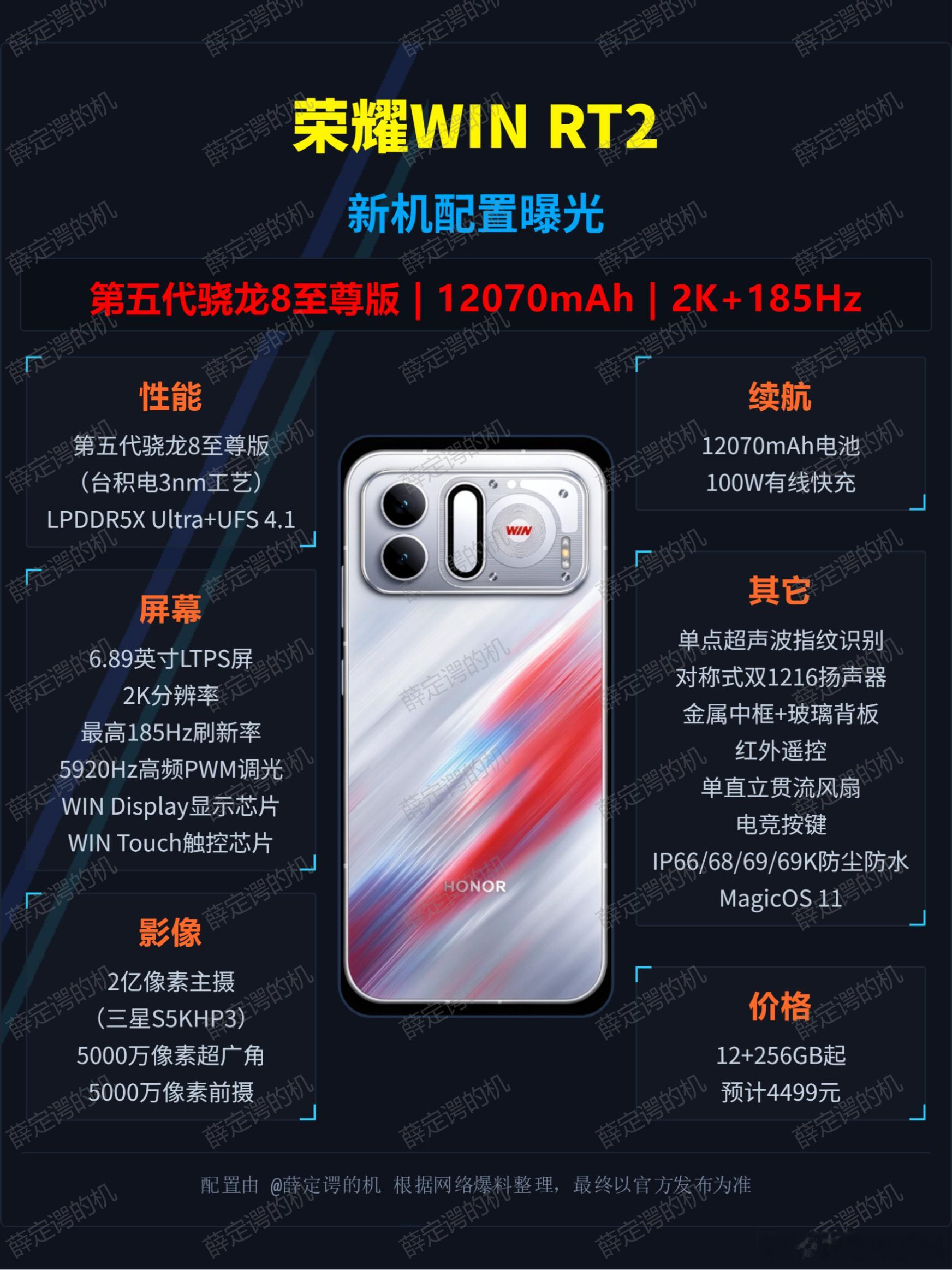 荣耀WINRT2：行业最大电池相机变2亿荣耀WINRT2靠谱爆料，性能用上