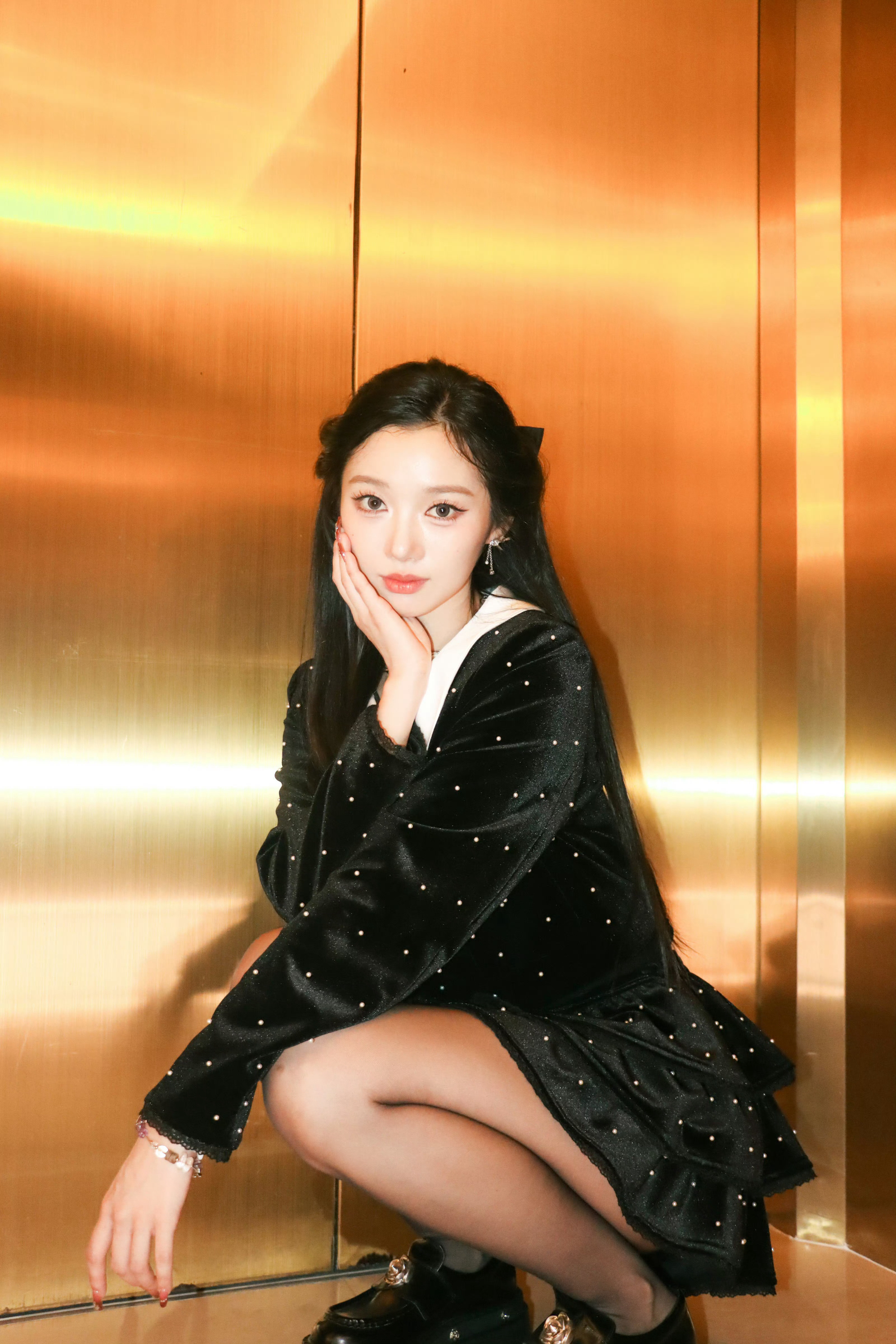 王珂🖤搜狐时尚盛典黑丝造型