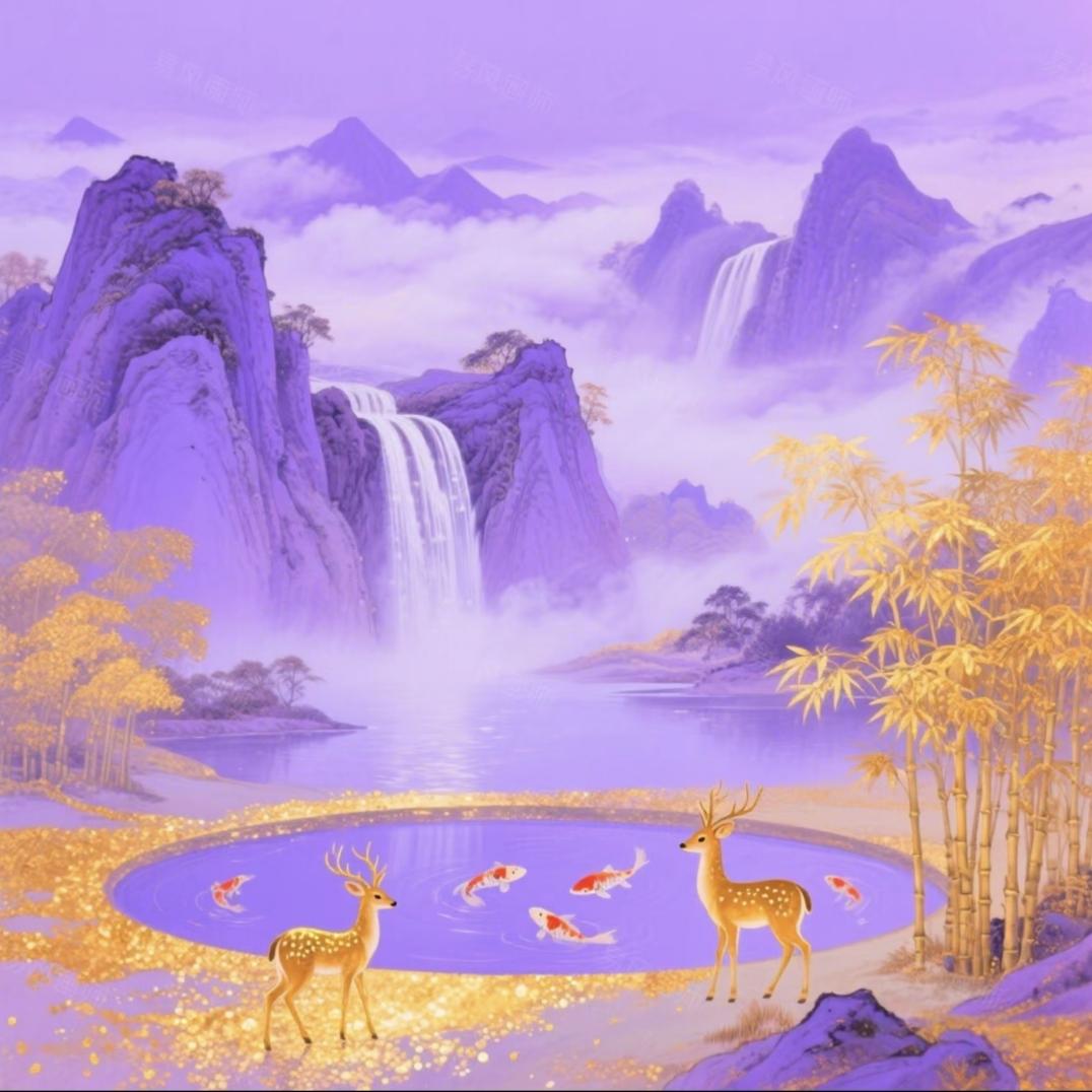 紫气东来·福禄双全·好运连连传统文化正能量祝福