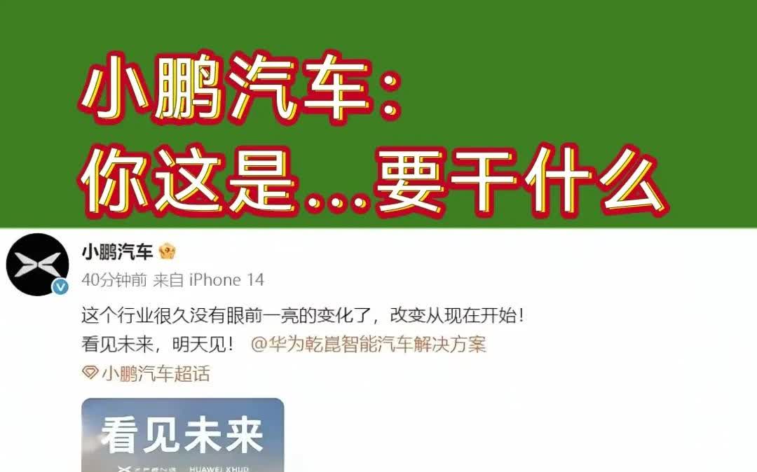 看见没，蔚小理的小，这小子有点贼精啊[捂脸哭]看见未来[捂脸哭]，小鹏汽车要