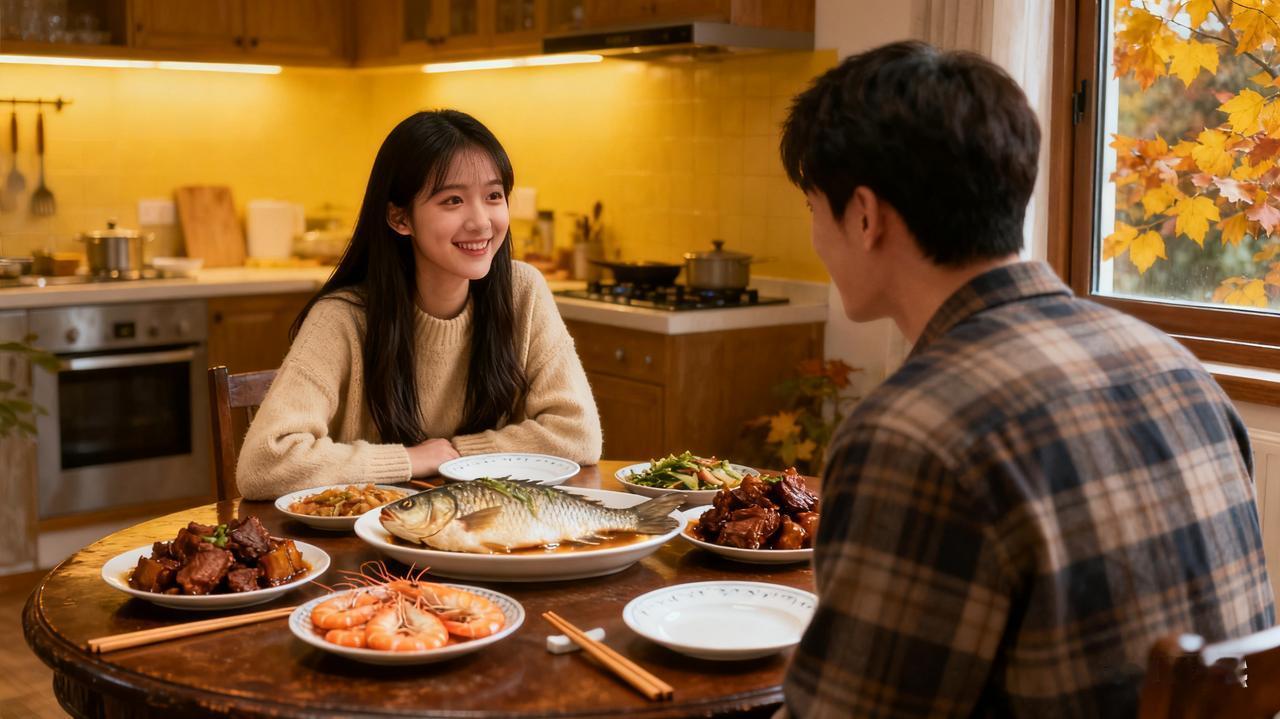 同事谈了个帅气的男朋友，身高1米78，月收入9000。本来挺满意，可去他家吃顿饭