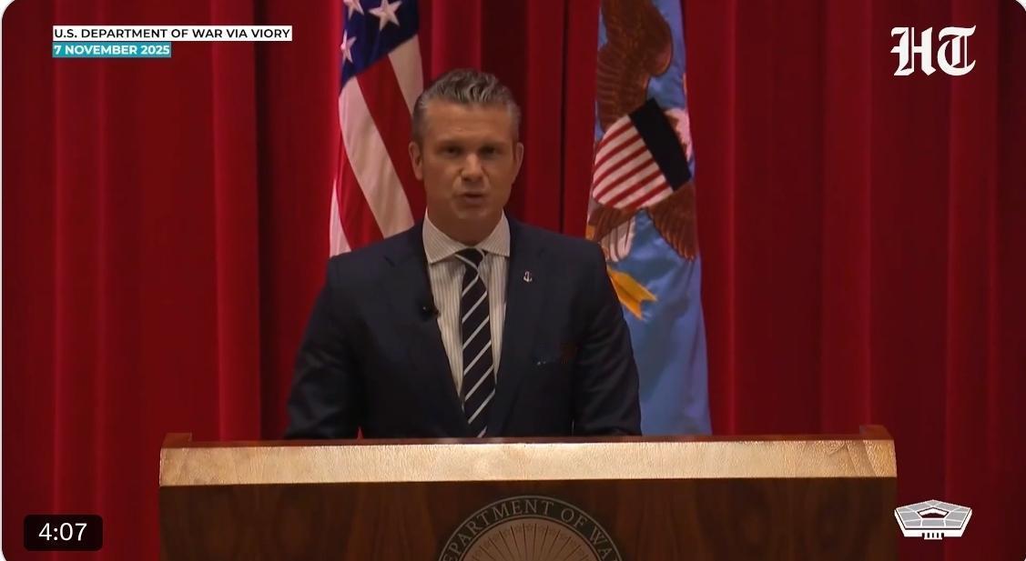 赫格塞斯猛批五角大楼官僚主义：呼吁彻底改革“苏联式”臃肿机构2025年11月8
