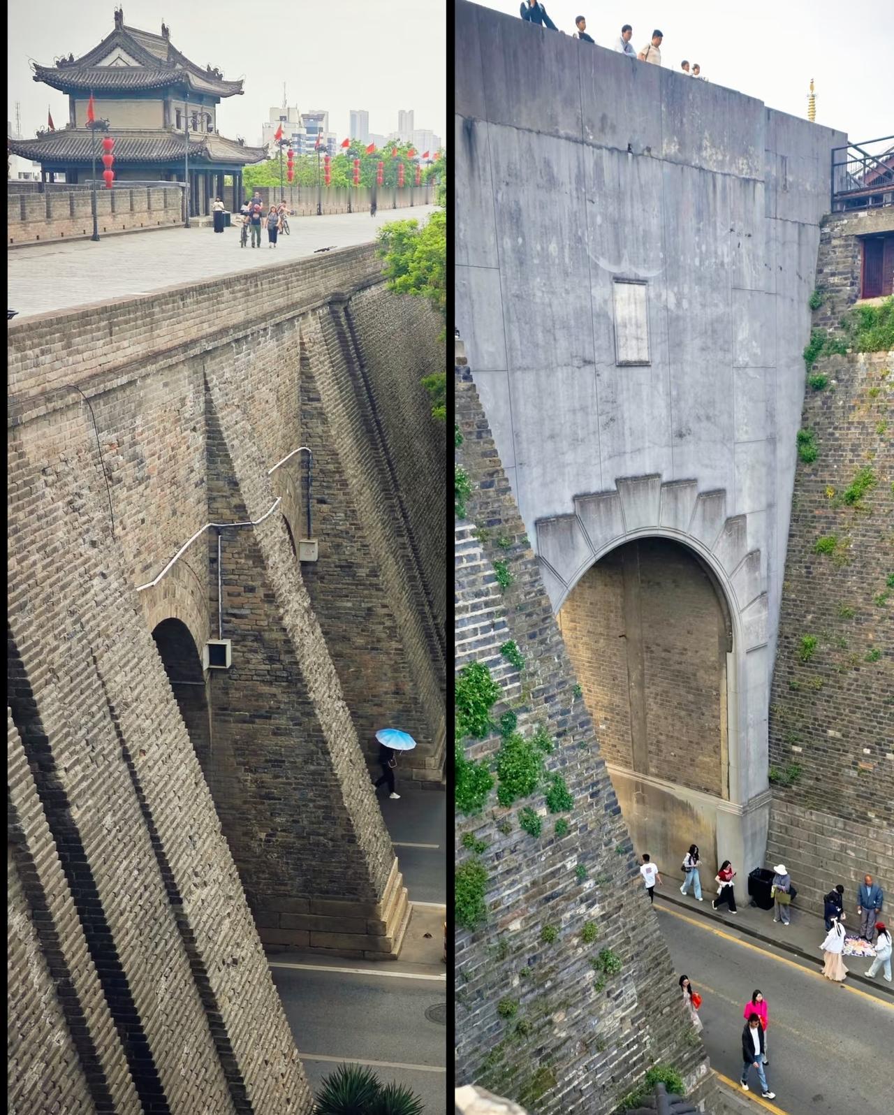 其实西安城墙80年代修的城砖因为成本问题反而风化破损厉害，你看到的新砖反而有可能