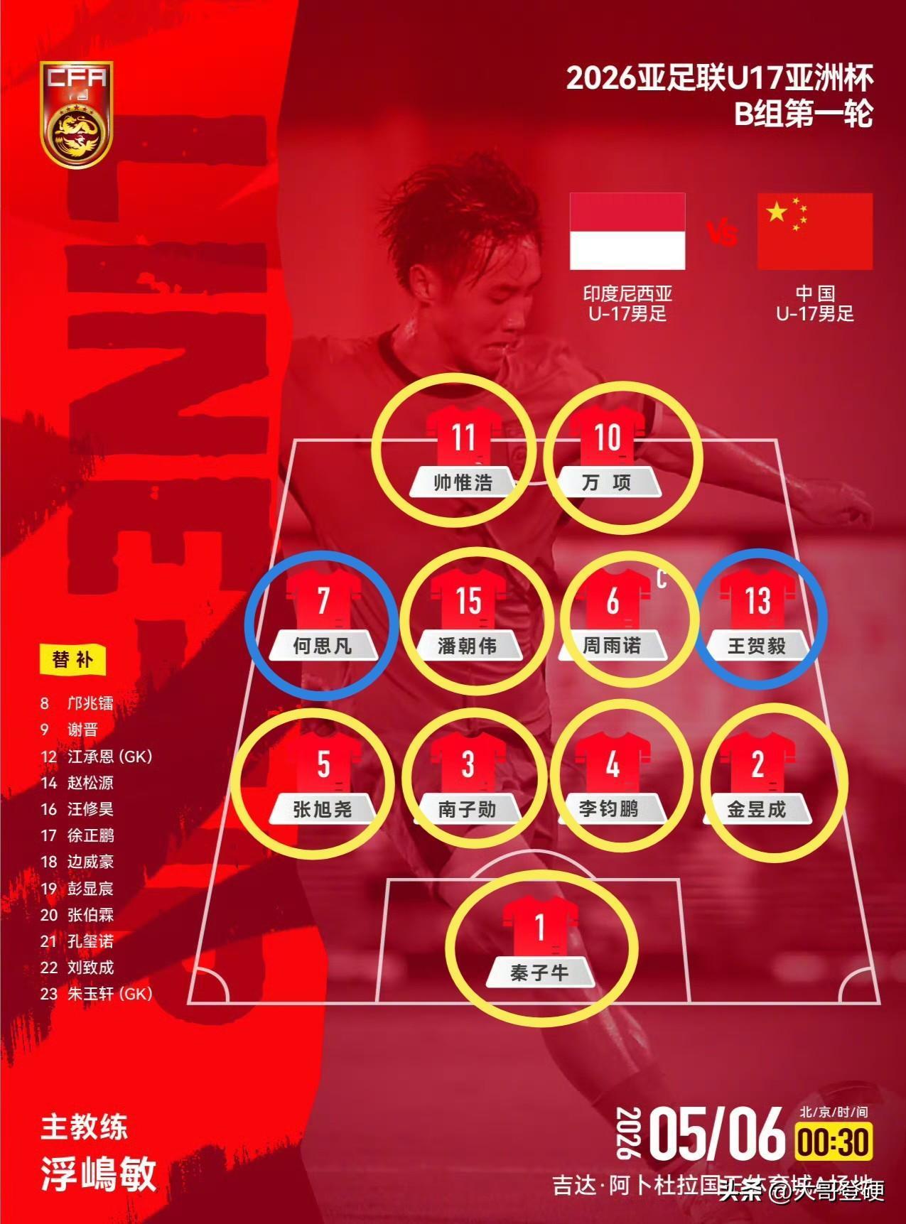 没有“09第一人”邝兆镭！U17国少队9个雷打不动的绝对主力浮出水面[加油]