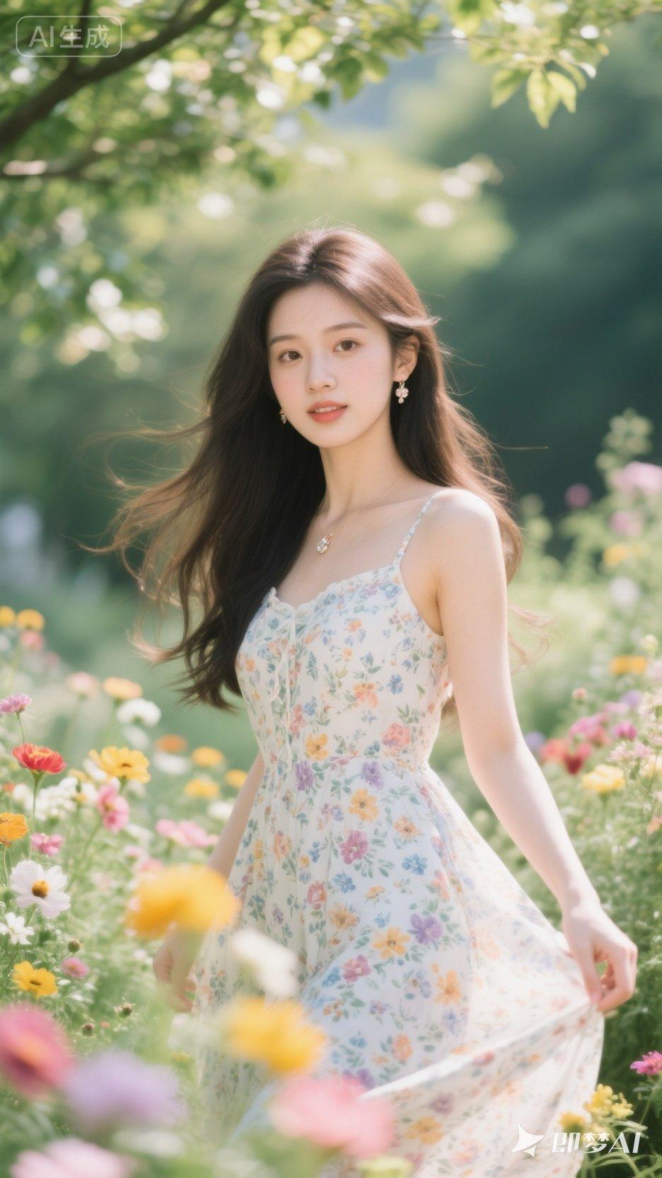 夏日花海中的仙女，轻盈飘逸，美不胜收！🌸🌼💕